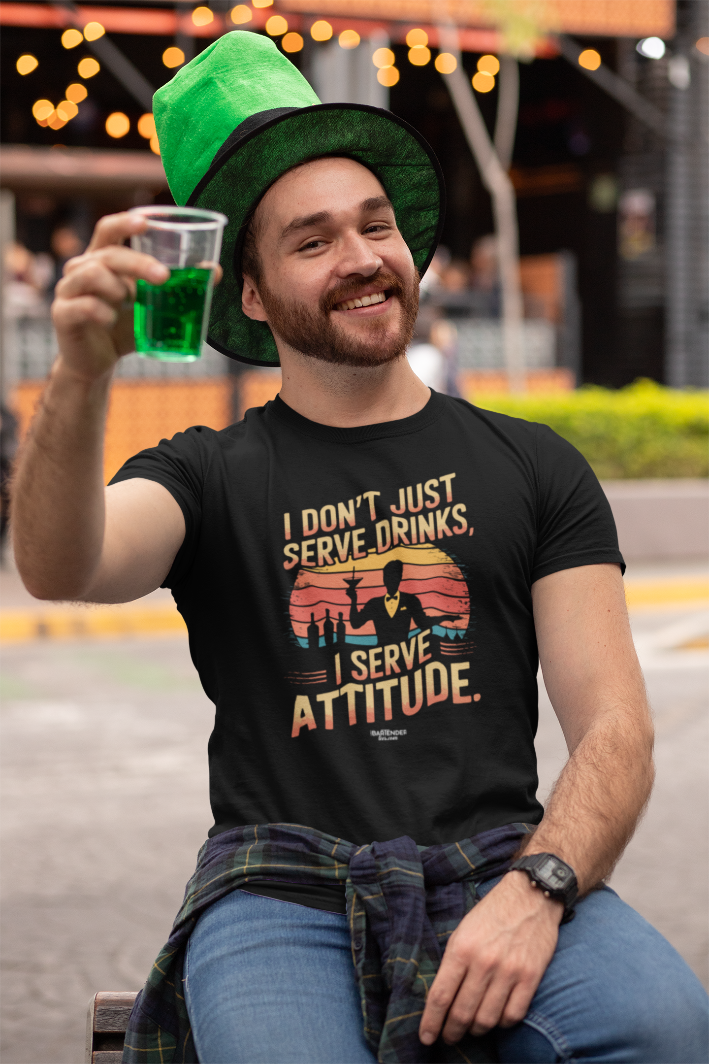 "I Don’t Just Serve Drinks, I Serve Attitude" Bartender Tee