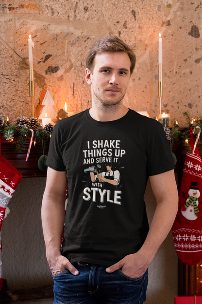 "I Shake Things Up and Serve It with Style" Unisex Softstyle T-Shirt