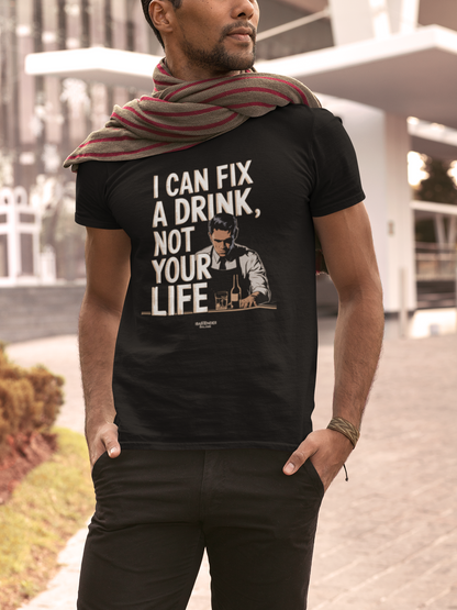 "I Can Fix a Drink, Not Your Life," Unisex Softstyle T-Shirt