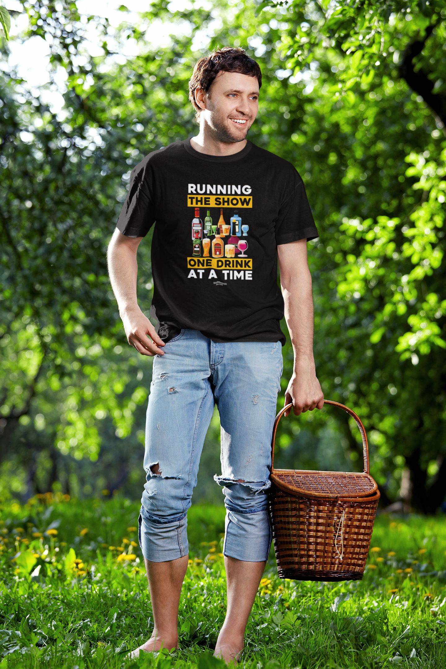 "Running the Show One Drink at a Time" Unisex Softstyle T-Shirt