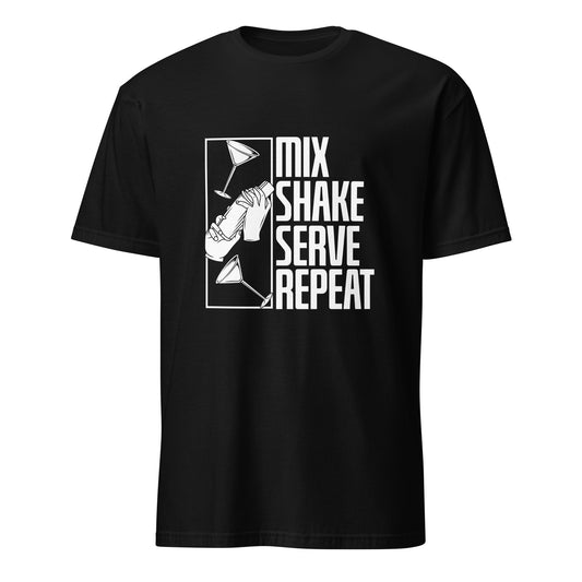 "Mix Shake Serve Repeat" Men's Bartender Tee