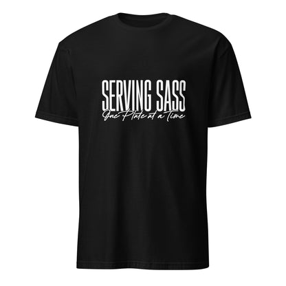 "Serving Sass One Plate at a Time" Men's Bartender Tee