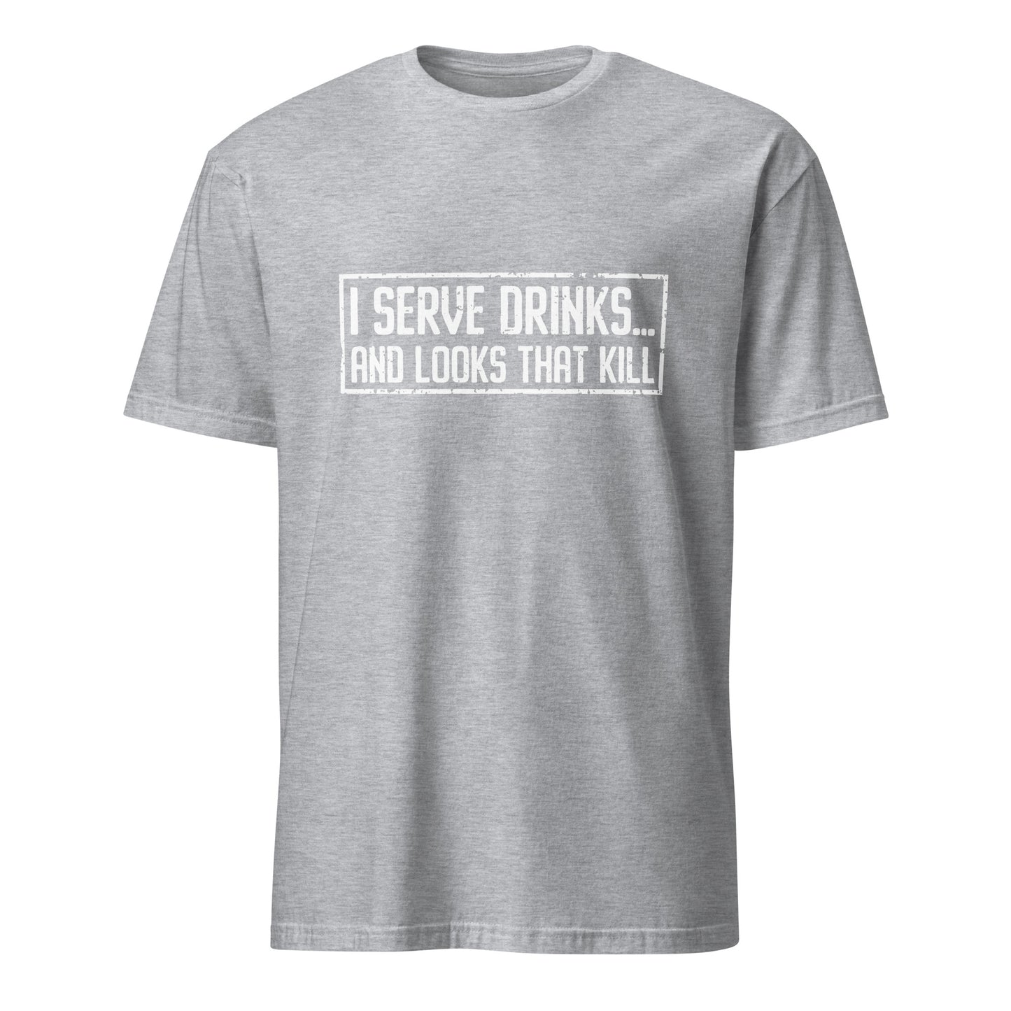 "I Serve Drinks and Looks that Kill" Men's Bartender Tee