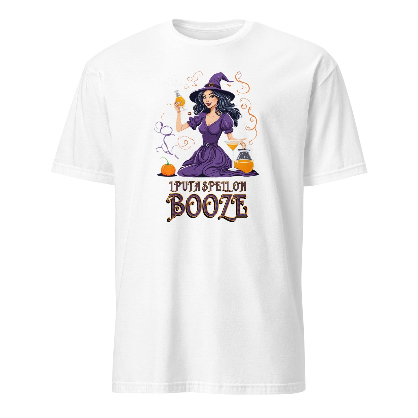 "I Put a Spell on Booze" Halloween Bartender Tee