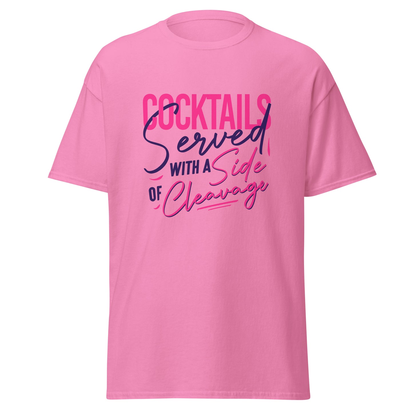 "Cocktails Served with a Side of Cleavage" Bartender T-shirt