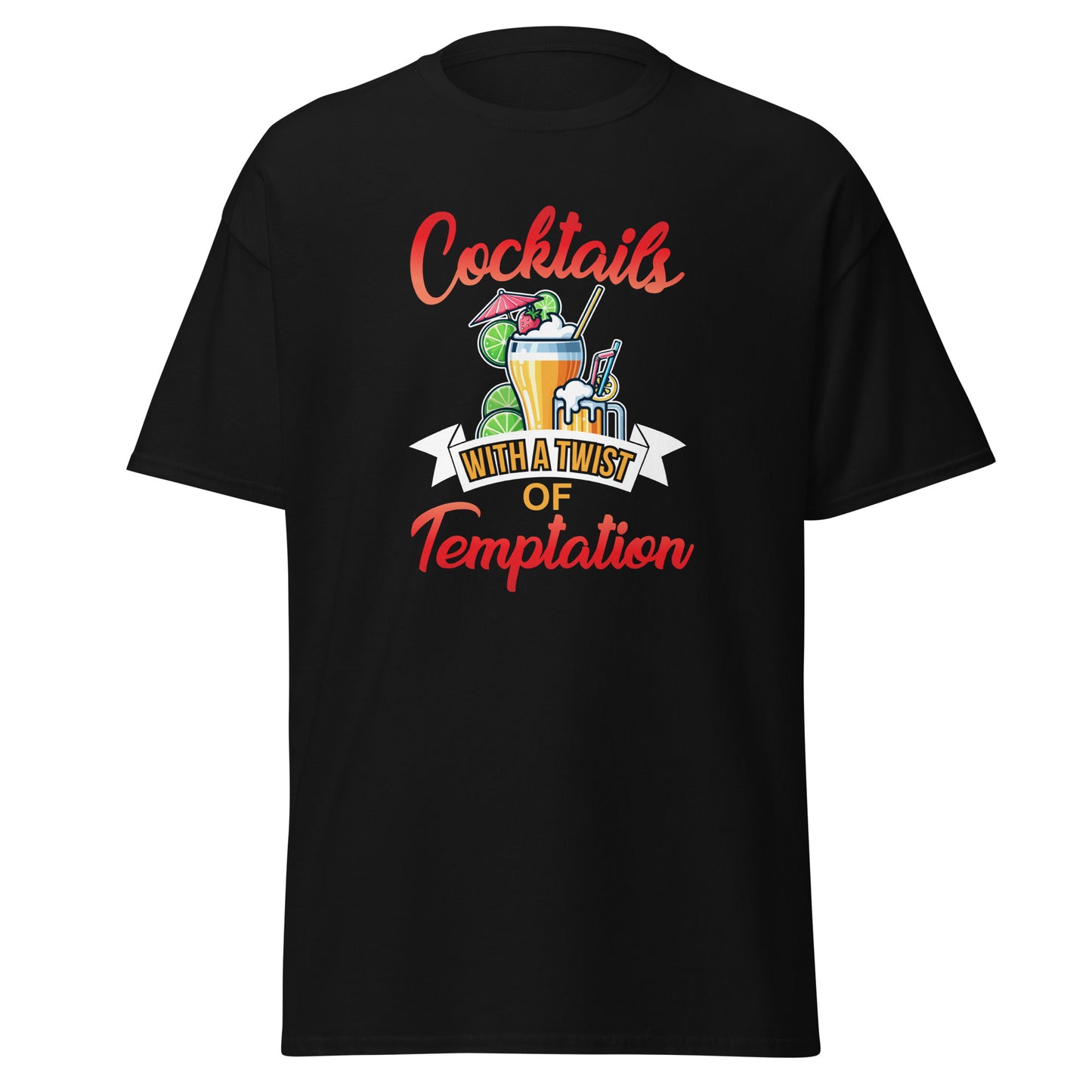 "Cocktails with a Twist of Temptation" Bartender T-shirt