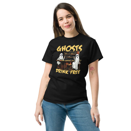 “Ghosts Drink Free” Halloween Bartender Tee