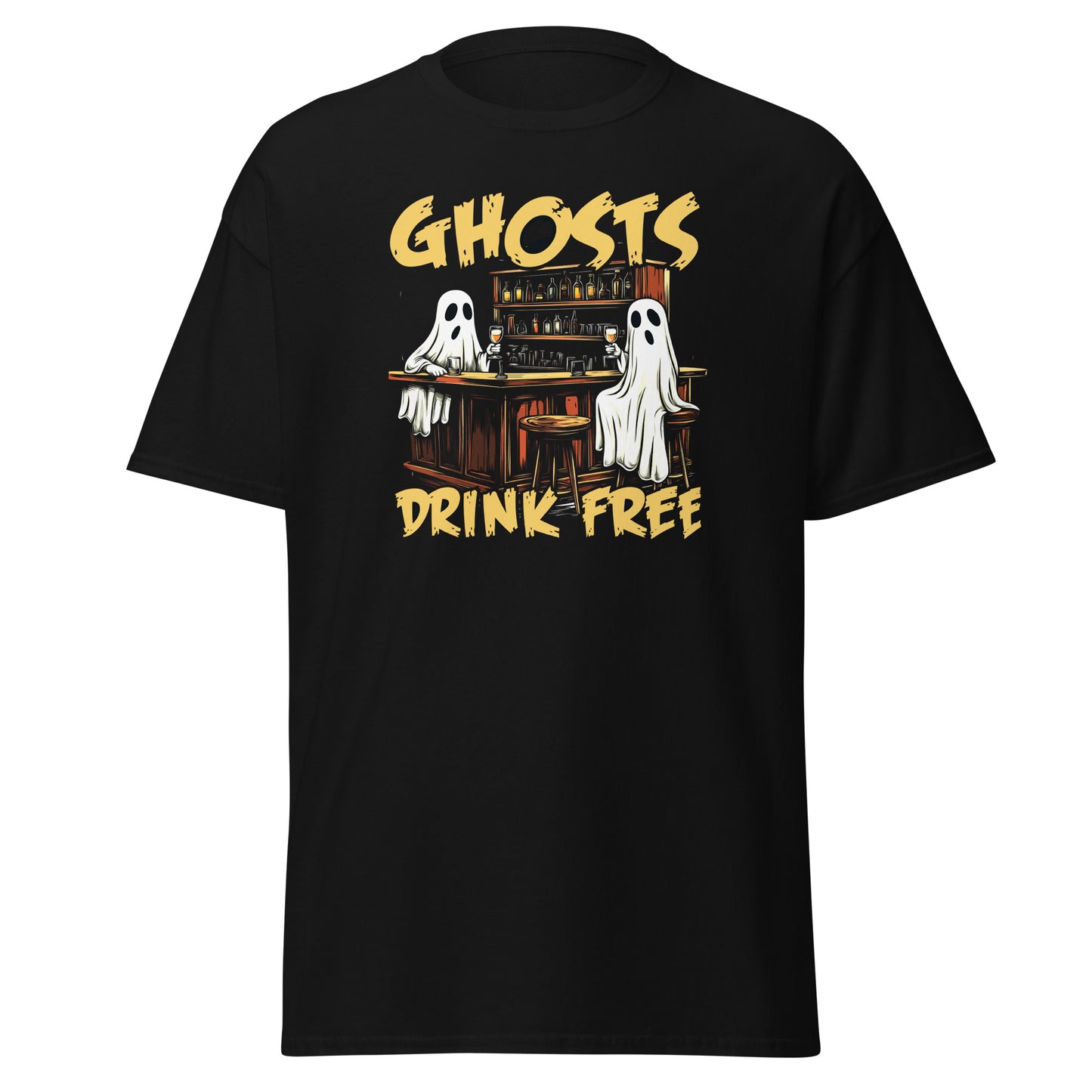 “Ghosts Drink Free” Halloween Bartender Tee