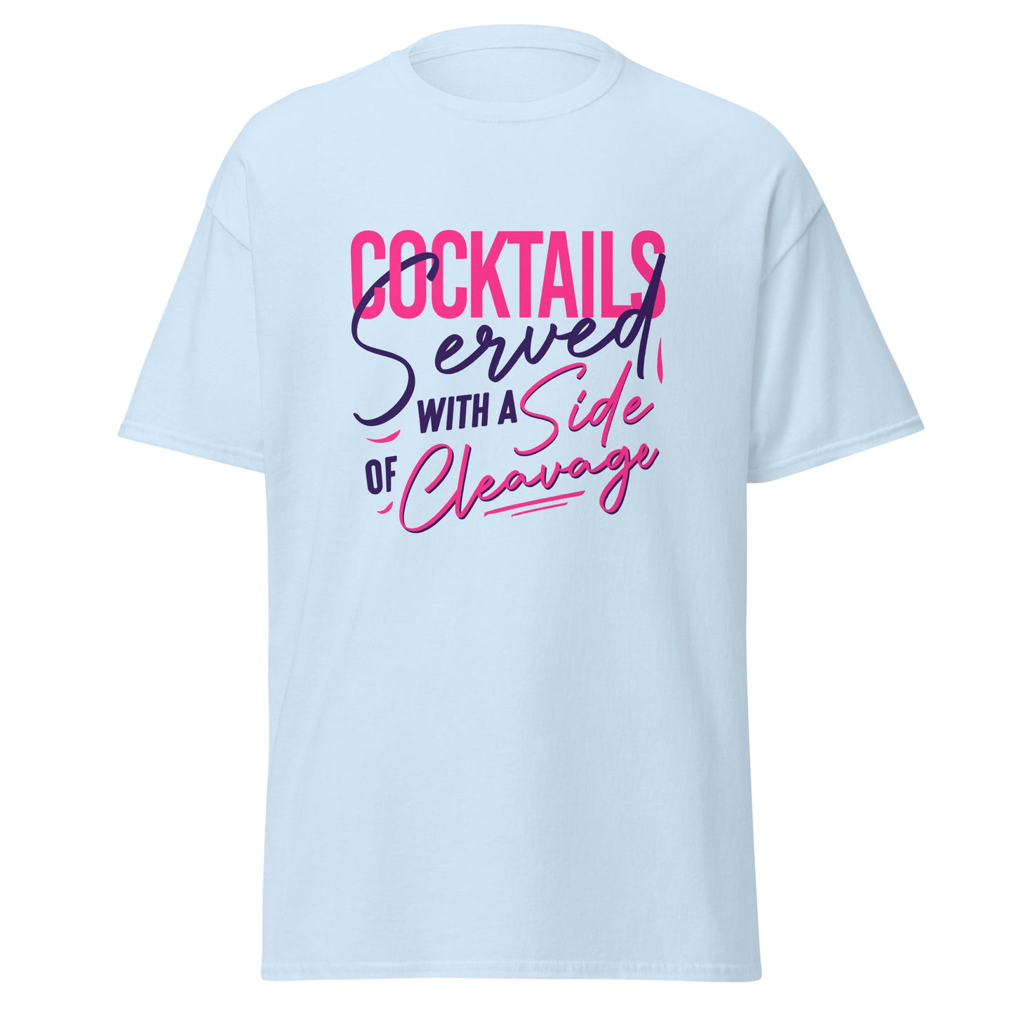 "Cocktails Served with a Side of Cleavage" Bartender T-shirt