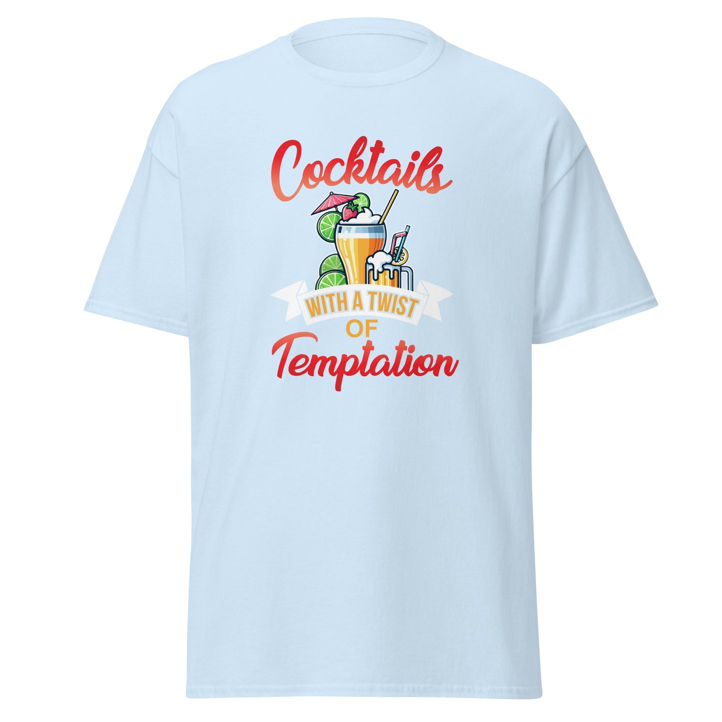 "Cocktails with a Twist of Temptation" Bartender T-shirt