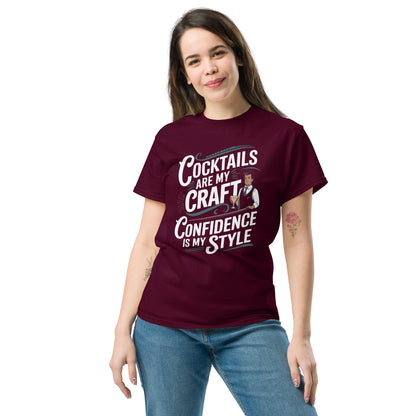 "Cocktails Are My Craft, Confidence Is My Style" Bartender Tee