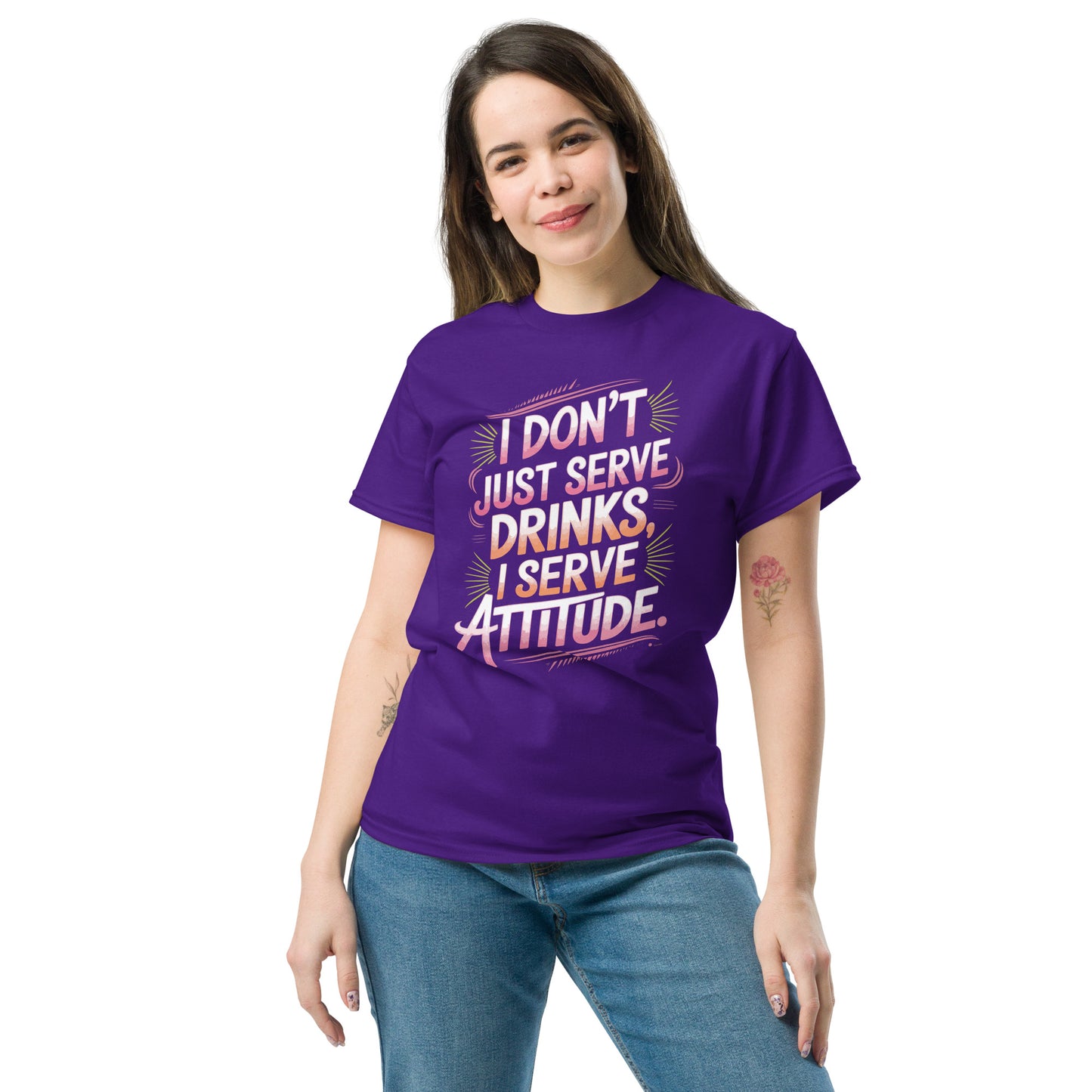 "I Don’t Just Serve Drinks, I Serve Attitude" Bartender T-shirt