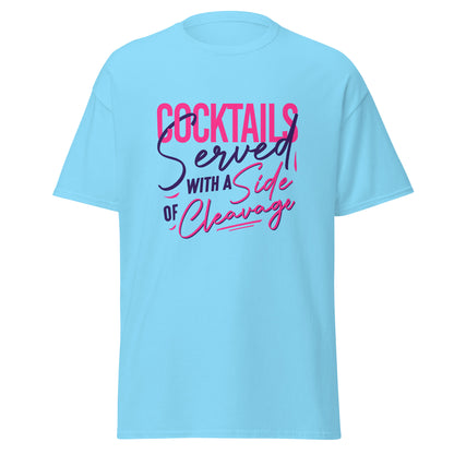 "Cocktails Served with a Side of Cleavage" Bartender T-shirt