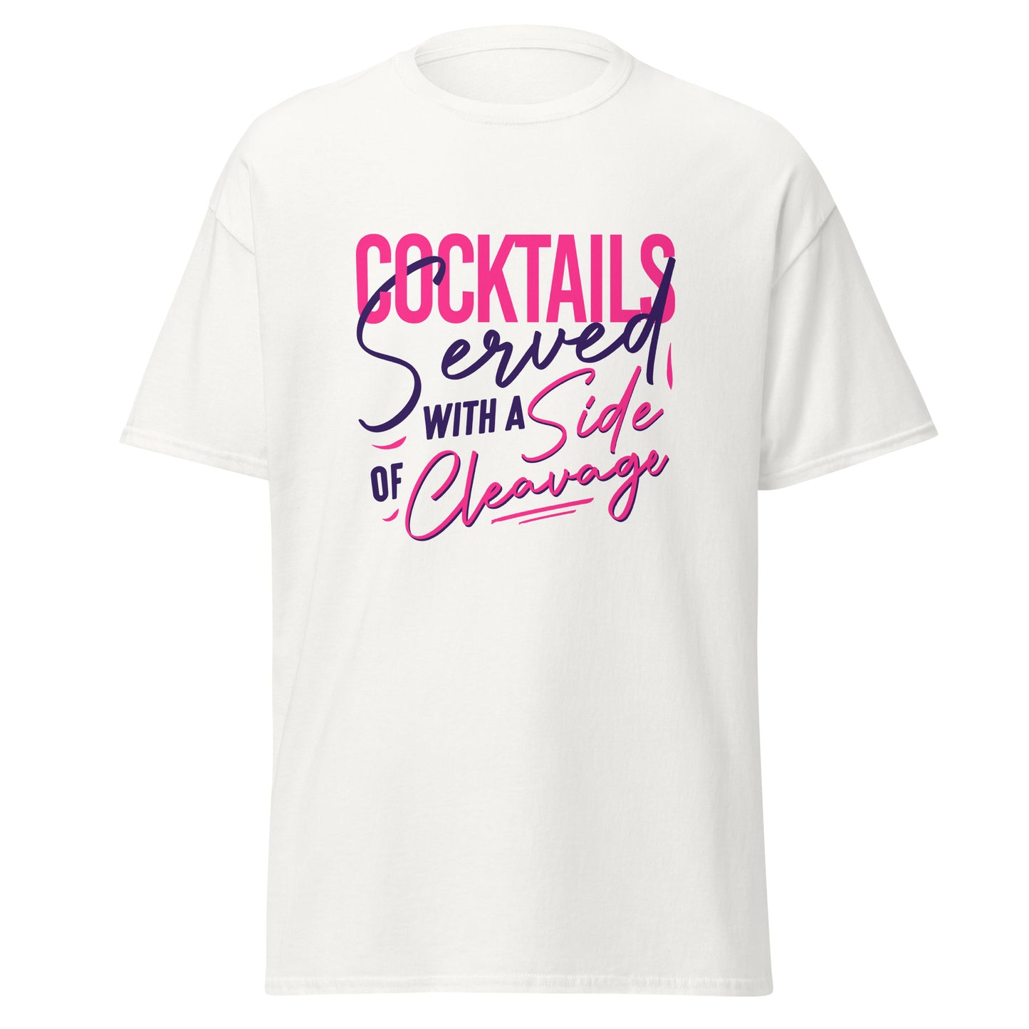 "Cocktails Served with a Side of Cleavage" Bartender T-shirt