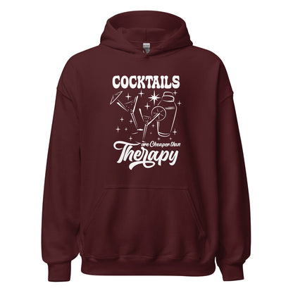 "Cocktails are Cheaper than Therapy" Bartender Hoodie