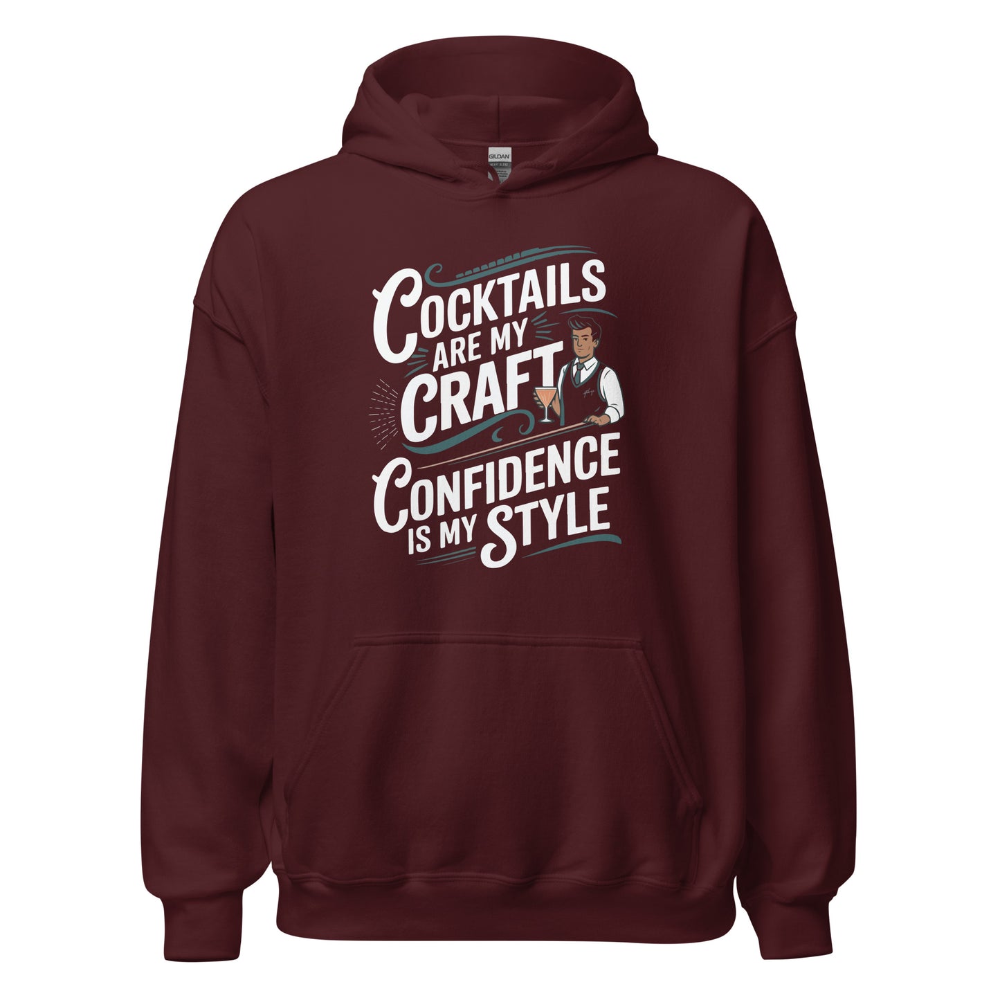 "Cocktails Are My Craft, Confidence Is My Style" Bartender Hoodie