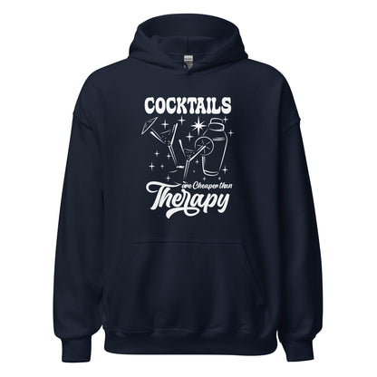 "Cocktails are Cheaper than Therapy" Bartender Hoodie