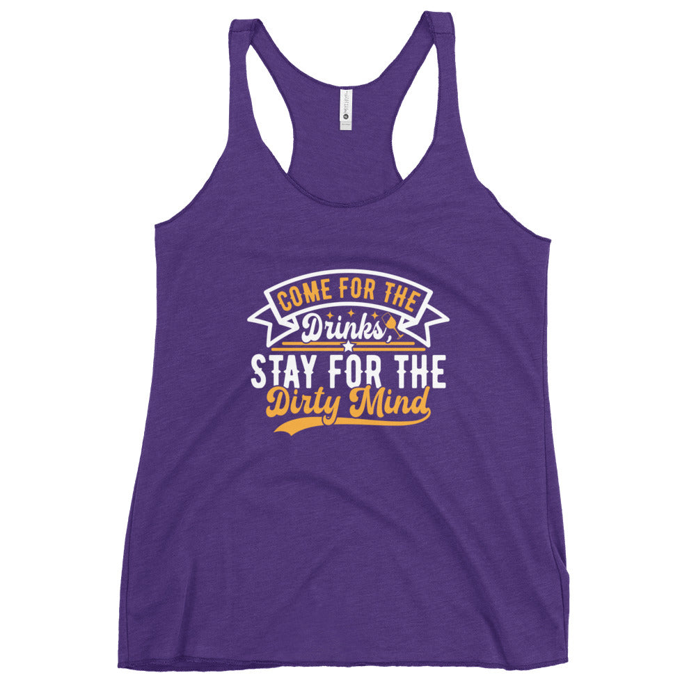 "Come for the Drinks Stay for the Dirty Mind" Women's Bartender Tank