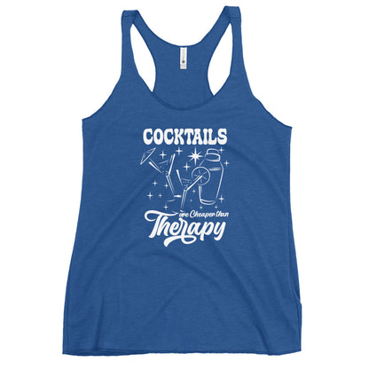 "Cocktails are Cheaper than Therapy" Women's Bartender Tank